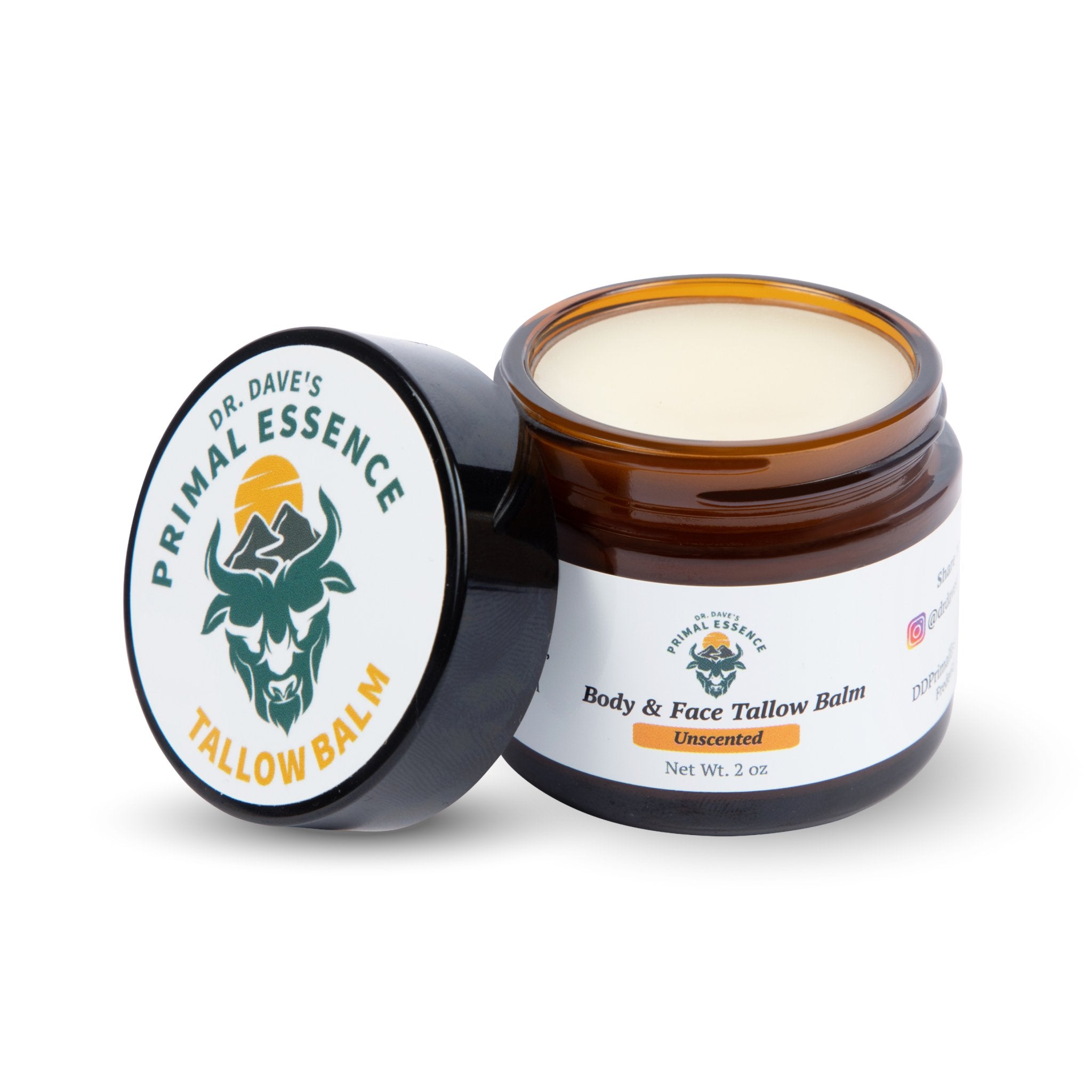 Tallow balm labeled as 'Best Seller' with vanilla and spearmint varieties.